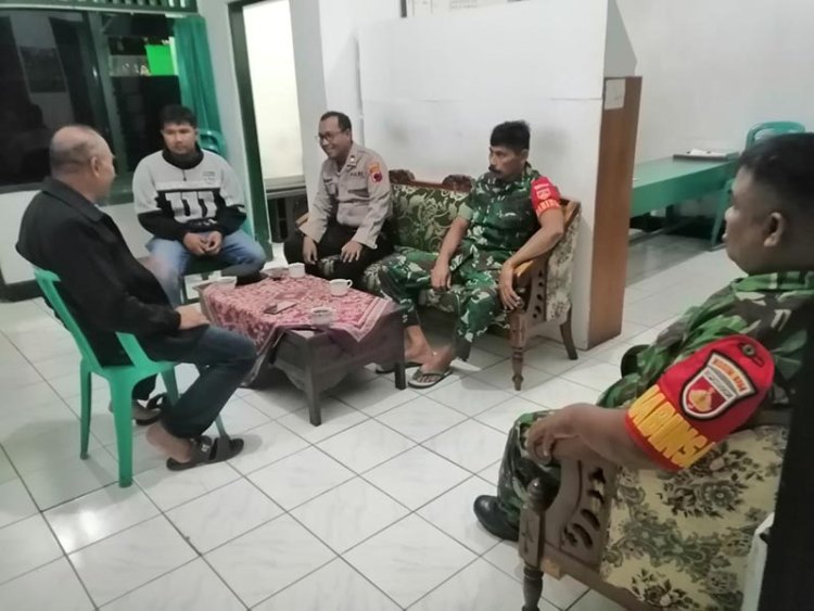 Koordinasi Antara Koramil 01 Banjarnegara Dengan Polsek Kota Banajrnegara Dilanjutkan Patroli Malam
