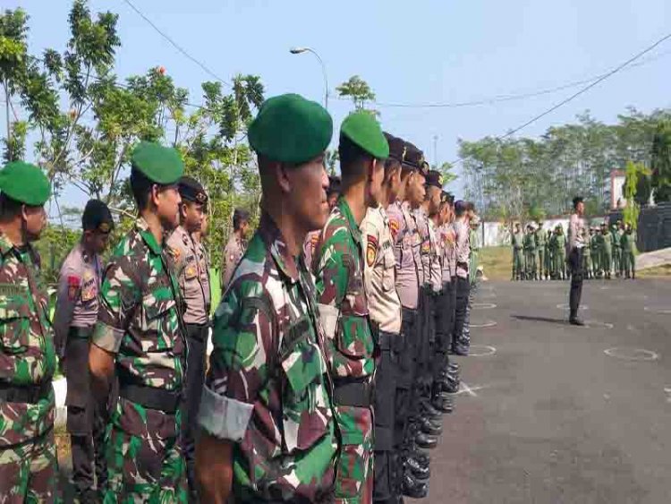 Apel Sinergitas 5 Pilar TNI, Polri, Pemda, KPU, Bawaslu  Kecamatan Banjarnegara Dalam Rangka Pengamanan Pemilu Tahun 2024