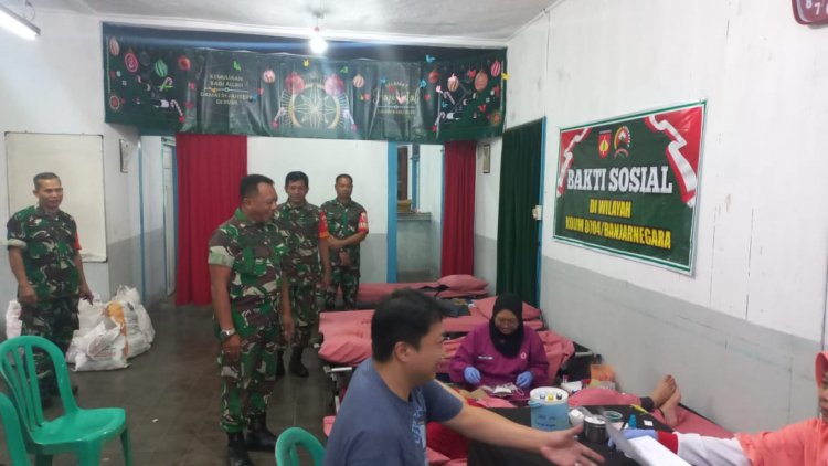 Koramil 04 Karangkobar Menggelar Bakti Sosial Donor Darah demi Membantu PMI Cabang Banjarnegara