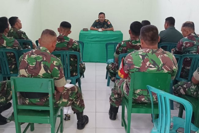 Bentuk Kepedulian Kepada Anggota, Danramil 01/Banjarnegara Pimpin Jam Komandan, Sebagai Motivasi Anggota Dalam Pelaksanaan Tugas