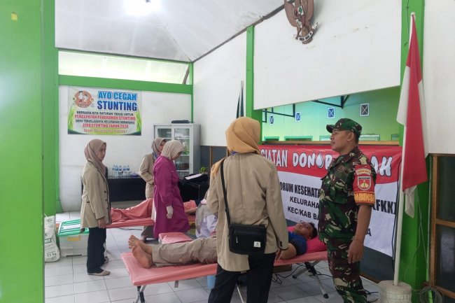 Babinsa Dukung Aksi Sosial Donor Darah Kelurahan