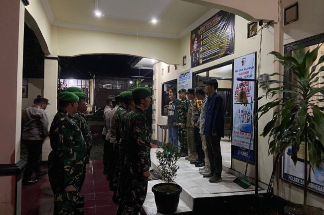 KORAMIL,POLSEK, KECAMATAN DAN KADES/LURAH GELAR APEL GABUNGAN PENGAMANAN MALAM TAHUN BARU